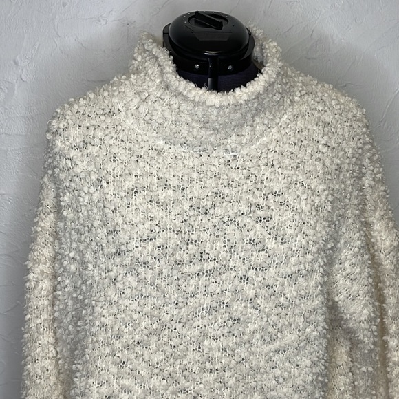 Pink Rose Ivory Soft Popcorn Cowl Neck Sweater - Picture 2 of 6